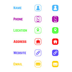 Colorful Business Card Icons Collection