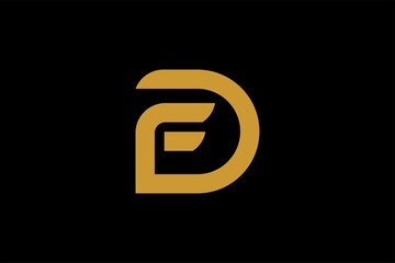 FD letter logo design vector. Monogram FD illustration sign.