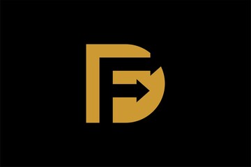 FD letter logo design vector. Monogram FD illustration sign.