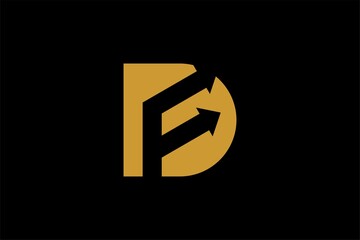 FD letter logo design vector. Monogram FD illustration sign.