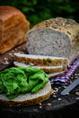 healthy eating with multigrain bread