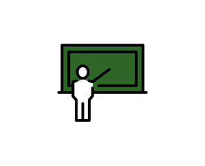 School board line icon. High quality outline symbol for web design or mobile app. Thin line sign for design logo. Color outline pictogram on white background