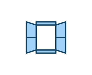 Window flat icon. Single high quality outline symbol for web design or mobile app.  House thin line signs for design logo, visit card, etc. Outline pictogram EPS10