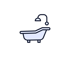 Bath flat icon. Single high quality outline symbol for web design or mobile app.  House thin line signs for design logo, visit card, etc. Outline pictogram EPS10