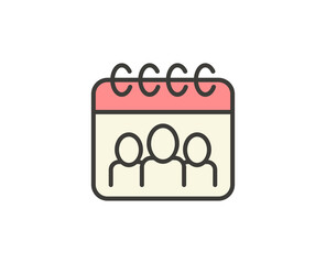 Calendar flat icon. Thin line signs for design logo, visit card, etc. Single high-quality outline symbol for web design or mobile app. Marketing outline pictogram.
