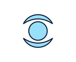 Eye flat icon. Thin line signs for design logo, visit card, etc. Single high-quality outline symbol for web design or mobile app. Marketing outline pictogram.