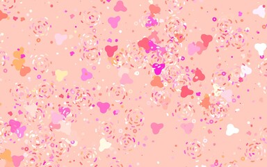 Light Pink, Yellow vector backdrop with memphis shapes.