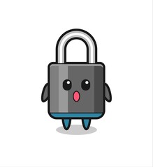 the amazed expression of the padlock cartoon
