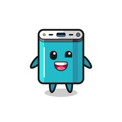 illustration of an power bank character with awkward poses