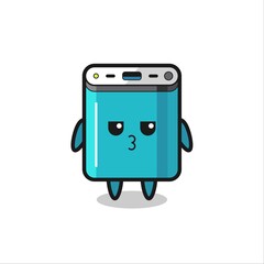 the bored expression of cute power bank characters
