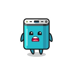 power bank illustration with apologizing expression, saying I am sorry