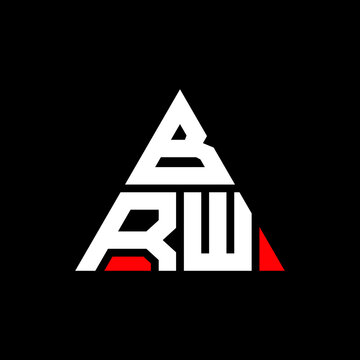 BRW triangle letter logo design with triangle shape. BRW triangle logo design monogram. BRW triangle vector logo template with red color. BRW triangular logo Simple, Elegant, and Luxurious Logo. BRW 