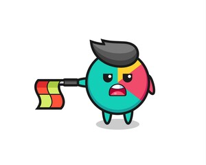 chart character as line judge hold the flag straight horizontally