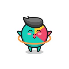 Obraz premium cute chart cartoon is playing hula hoop