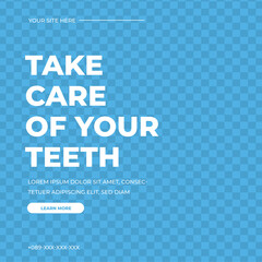 Dental teeth care sale discount poster social media post template modern minimalis style