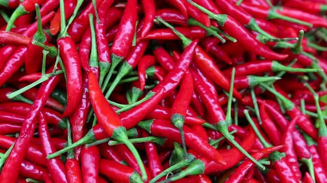 Red Thai Chilli Peppers Thailand Market