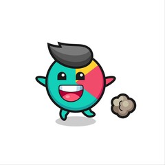 Obraz premium the happy chart cartoon with running pose