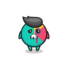 Obraz premium injured chart character with a bruised face