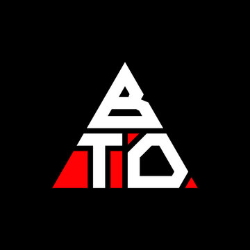 BTO triangle letter logo design with triangle shape. BTO triangle logo design monogram. BTO triangle vector logo template with red color. BTO triangular logo Simple, Elegant, and Luxurious Logo. BTO 