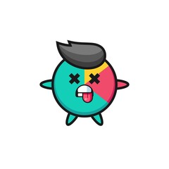 character of the cute chart with dead pose