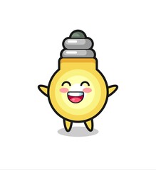 happy baby light bulb cartoon character