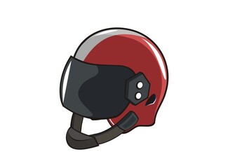 Motorcycle helmet simple flat illustration