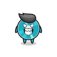 evil expression of the optical disc cute mascot character