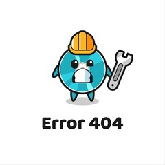 error 404 with the cute optical disc mascot