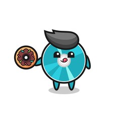 illustration of an optical disc character eating a doughnut