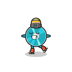 optical disc cartoon as an ice skating player doing perform