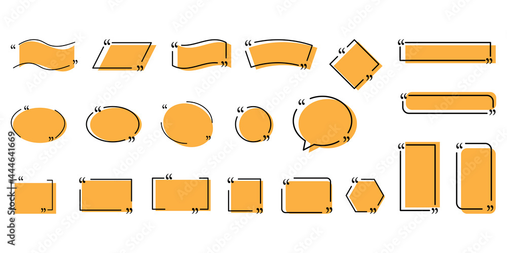 Poster chat message frame banner. quote frame template. quotation dialogue speech bubble. vector illustrati