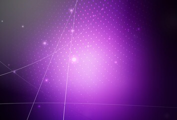 Dark Purple vector Blurred bubbles on abstract background with colorful gradient.