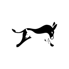 Illustration vector graphic template of horse negative space logo