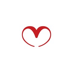Letter M Heart logo vector