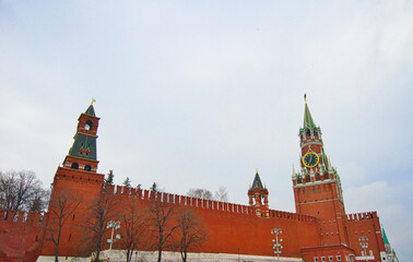 The Cathedral of Vasily the Blessed, Orthodox church in Red Square of Moscow. St. Basil's Cathedral was listed as a UNESCO World Heritage Site. Mar. 2017.
