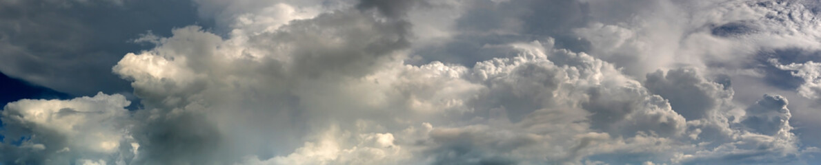 Panorama  abstract sky and dark clouds. Storm cloud in the dark sky background.vivid sky on rainy cloud.