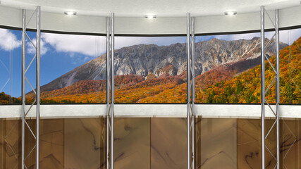 背景素材 スタジオセット 紅葉の山