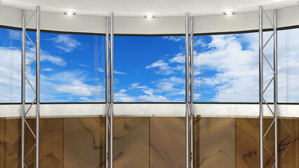 背景素材 スタジオセット 青空と白い雲