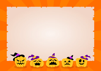 ジャックオーランタン(カボチャ)のかわいいハロウィンイラスト素材