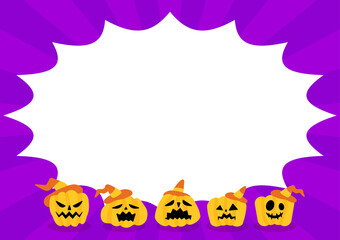 ジャックオーランタン(カボチャ)のかわいいハロウィンイラスト素材