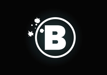 Initial B monogram letter alphabet in a circle with brush splash. Font emblem. Modern vector logo design for painting business and company identity.