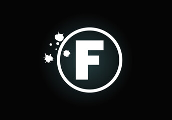 Initial F monogram letter alphabet in a circle with brush splash. Font emblem. Modern vector logo design for painting business and company identity.