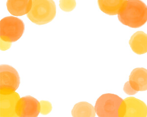 水彩の丸の抽象的なフレーム（オレンジ）