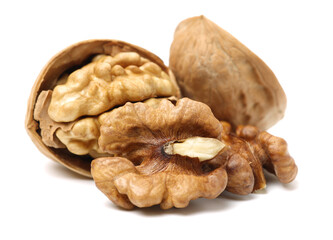 walnuts on a white background