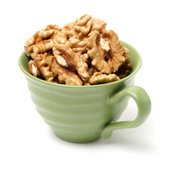 walnuts on a white background
