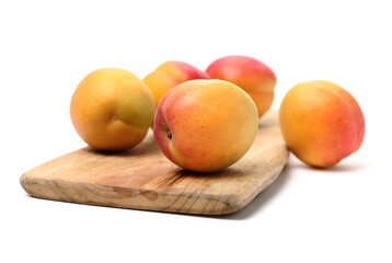 Fresh apricot fruits isolated on white background