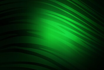 Dark Green vector template with curved lines.
