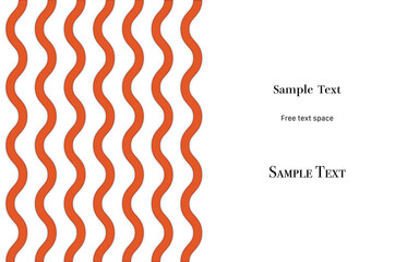 背景素材　シンプルな曲線の模様　オレンジ