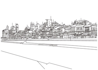 京都鴨川の風景