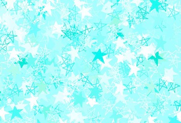 Light Green vector layout with bright stars.